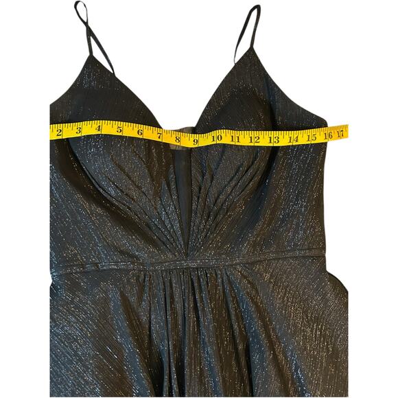 Betsy & Adam Black Metallic Gown - Size 4 - Picture 8 of 16